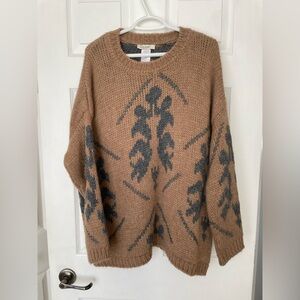 Cocogio Brown and Gray Patterned Sweater